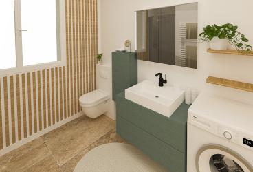 Florence 2  Meuble de salle de bain avec lave-linge intégré et