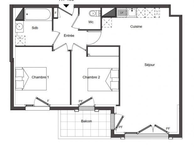 Appartement - 65 m² environ - 3 pièce(s)