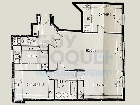 Appartement - 85 m² environ - 4 pièce(s)