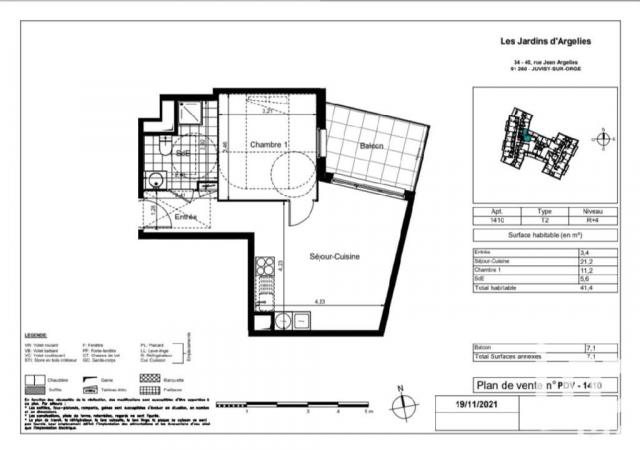 Appartement - 42 m² environ - 2 pièce(s)