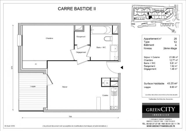 Appartement - 43 m² environ - 2 pièce(s)