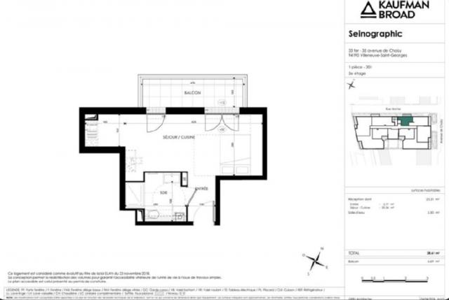 Appartement - 29 m² environ - 1 pièce(s)