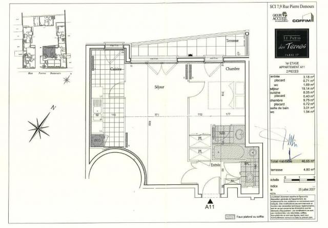 Appartement - 47 m² environ - 2 pièce(s)