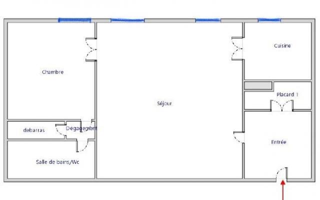 Appartement - 45 m² environ - 2 pièce(s)