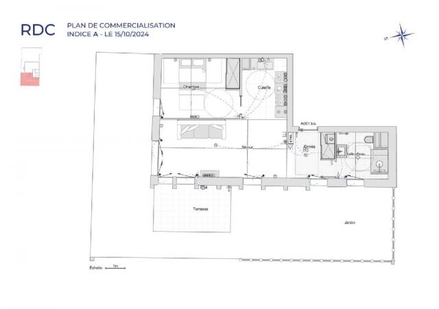 Appartement - 50 m² environ - 2 pièce(s)