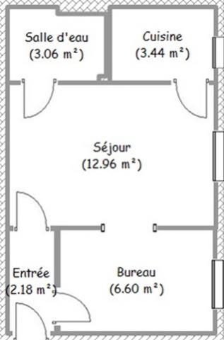 Appartement - 28 m² environ - 2 pièce(s)