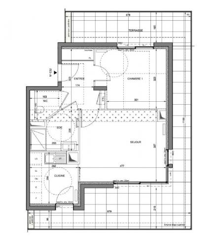 Appartement - 50 m² environ - 2 pièce(s)