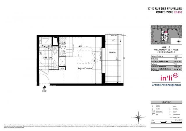 Appartement - 25 m² environ - 1 pièce(s)