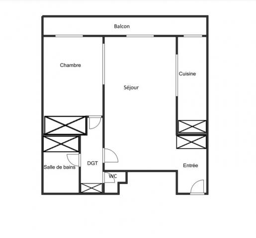 Appartement - 61 m² environ - 2 pièce(s)