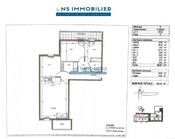 Appartement - 82 m² environ - 4 pièce(s)