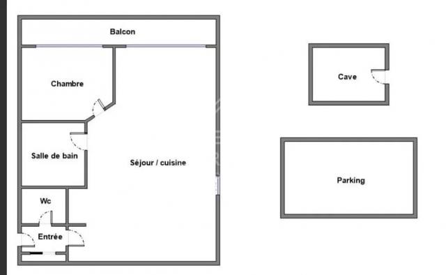 Appartement - 45 m² environ - 2 pièce(s)