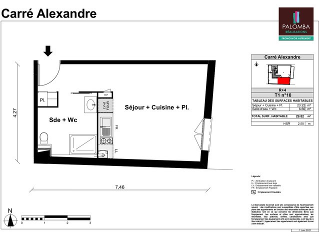 Appartement - 30 m² environ - 1 pièce(s)