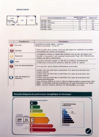 Appartement - 31 m² environ - 2 pièce(s)