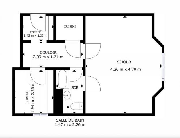 Appartement - 31 m² environ - 2 pièce(s)