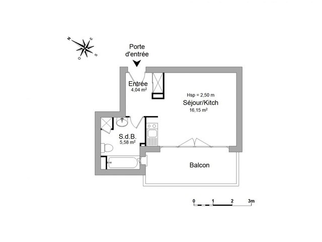 Appartement - 26 m² environ - 1 pièce(s)